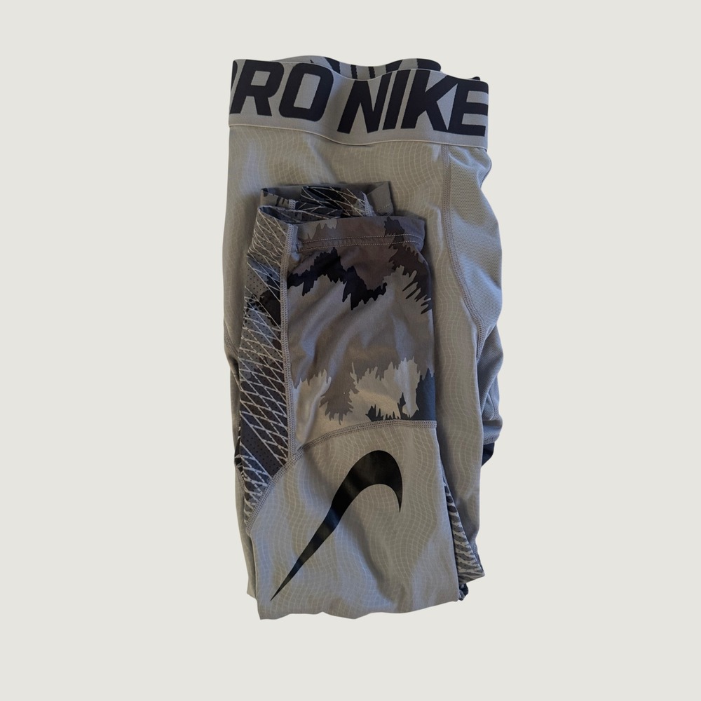 Nike Pro Hypercool Compression Tights Men Size XL Grey Camo Athletic Leggings